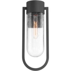 Possini Euro Design Villa Lane 18 1/2" High Modern Outdoor Wall Light Fixture Mount Porch House Exterior Set Of 2 Weatherproof Black Clear Glass Shade -Possini Euro Design GUEST 4f590bf1 b8a0 403b b877 42af5dc48c8b 2