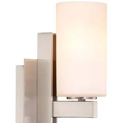Possini Euro Design Ludlow Modern Wall Light Sconce Brushed Nickel Hardwire 4 1/2" Fixture Frosted Glass Shade For Bedroom Bathroom Vanity Reading 4 Possini Euro Design Ludlow Modern Wall Light Sconce Brushed Nickel Hardwire 4 1/2" Fixture Frosted Glass Shade For Bedroom Bathroom Vanity Reading - Image 2