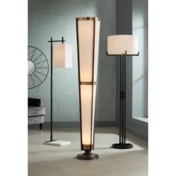 Possini Euro Design Vista Mid Century Modern 68" Tall Torchiere Floor Lamp Smart Socket Gunmetal Gray Brass Cone Shade For Living Room -Possini Euro Design GUEST 4f720d5f b6b7 4a7f 9ee8 538e718ecdcc