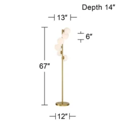 Possini Euro Design Astria Mid Century Modern 67" Tall Standing Floor Lamp Skinny Tree 6-Light Foot Switch Warm Gold Metal Living Room Bedroom House -Possini Euro Design GUEST 4f7a7b6d c53d 499d 942e 3280bcba3ad4