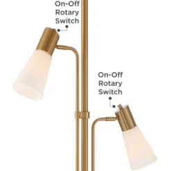 Possini Euro Design Modern Torchiere Floor Lamp With Side Lights 71" Tall Warm Gold Frosted Glass Shade For Living Room House -Possini Euro Design GUEST 4fa5cb87 4588 49e9 97a6 93a83868711e