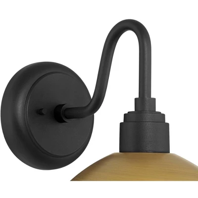 Possini Euro Design Miles 12 1/2" High Modern Industrial Outdoor Wall Light Fixture Mount Porch House Exterior Outside Weatherproof Black Gold 4 Possini Euro Design Miles 12 1/2" High Modern Industrial Outdoor Wall Light Fixture Mount Porch House Exterior Outside Weatherproof Black Gold - Image 2