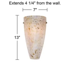 Possini Euro Design Emelle Modern Wall Light Sconces Set Of 2 Caramel Amber Art Glass Hardwire 7" Fixture For Bedroom Bathroom Vanity Living Room Home -Possini Euro Design GUEST 52a139c8 786f 44cc 9719 1d071e80fcae