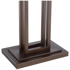 Possini Euro Design Modern Floor Lamp Double Tier 62" Tall Bronze Oat Meal Linen Rectangular Shade For Living Room Reading Bedroom Office -Possini Euro Design GUEST 53a6fd80 6de4 469a bb5b d62d3e2ff2aa