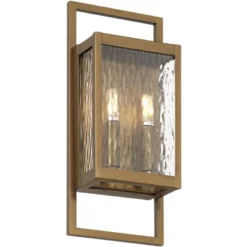 Possini Euro Design Possini Euro Jerry 16" High Aged Brass 2-Light Outdoor Wall Light -Possini Euro Design GUEST 54287186 7ebc 42eb b0e4 247ee039a643
