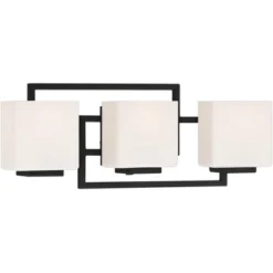 Possini Euro Design Lighting On The Square Modern Wall Light Matte Black Hardwire 21" 3-Light Fixture Opal Glass Shade For Bedroom Bathroom Vanity -Possini Euro Design GUEST 5475d55b c15a 4b9d 9986 991065362c6d