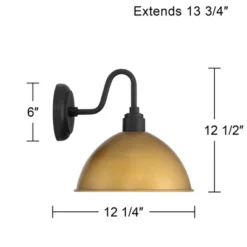Possini Euro Design Miles 12 1/2" High Modern Industrial Outdoor Wall Light Fixture Mount Porch House Exterior Outside Weatherproof Black Gold 12 Possini Euro Design Miles 12 1/2" High Modern Industrial Outdoor Wall Light Fixture Mount Porch House Exterior Outside Weatherproof Black Gold -Possini Euro Design GUEST 54c3ec38 a0b3 4c9d 8009 51348f42561b