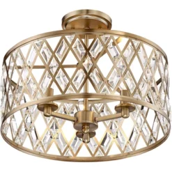 Possini Euro Design Tanz Modern Ceiling Light Semi Flush Mount Fixture 16 1/2" Wide Satin Brass 3-Light Clear Glass Crystal For Bedroom Kitchen House 8 Possini Euro Design Tanz Modern Ceiling Light Semi Flush Mount Fixture 16 1/2" Wide Satin Brass 3-Light Clear Glass Crystal For Bedroom Kitchen House -Possini Euro Design GUEST 55583c83 3f1a 491e 99f0 721cc5f30cd0