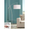 Possini Euro Design Modern Arc Floor Lamp With USB Charging Port 69" Tall Nickel Off-White Drum Shade Adjustable Arm Living Room -Possini Euro Design GUEST 558957c9 d5ea 46cf afe7 eeaf8f84e779