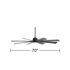 70" Possini Euro Design Defender Modern Indoor Outdoor Ceiling Fan With Dimmable LED Light Remote Control Matte Black Damp Rated For Patio Exterior -Possini Euro Design GUEST 55b3caa1 d20d 4a65 8a04 106443759a19