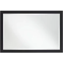 Possini Euro Design Metzeo Rectangular Vanity Decorative Wall Mirror Modern Beveled Edge Matte Black Metal Frame 22" Wide Bathroom -Possini Euro Design GUEST 55c6b34a 5a5d 48fd bb50 f5fb21997c98