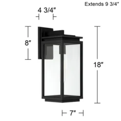 Possini Euro Design Modern Outdoor Wall Light Fixture Matte Black 18" Clear Glass For Post Exterior Barn Deck House Porch Yard -Possini Euro Design GUEST 563d7ad8 3107 43d1 858a 3b656fea0da1