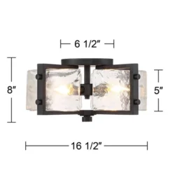 Possini Euro Design Adri Modern Ceiling Light Flush Mount Fixture Black 16 1/2" Wide Black 4-Light Textured Glass For Bedroom Kitchen Living Room Home -Possini Euro Design GUEST 567ddd16 51a8 4ee3 a709 ba37f671124a