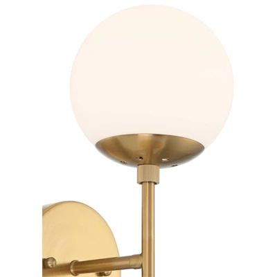 Possini Euro Design Oso Modern Wall Light Sconce Soft Gold Hardwire 6" 2-Light Fixture Opal Glass Orb Shade For Bedroom Bathroom Living Room House 4 Possini Euro Design Oso Modern Wall Light Sconce Soft Gold Hardwire 6" 2-Light Fixture Opal Glass Orb Shade For Bedroom Bathroom Living Room House - Image 2