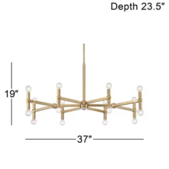 Possini Euro Design Marya Satin Brass Chandelier 37" Wide Modern 24-Light Fixture For Dining Room House Foyer Kitchen Island Entryway Bedroom Home -Possini Euro Design GUEST 57077a84 ab71 4282 a99f 9e7bd065d784