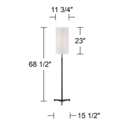 Possini Euro Design Tarrah Modern 68 1/2" Tall Standing Floor Lamp Skinny Tripod Pull Chain Brown Metal Bronze Finish Double Drum White Shade -Possini Euro Design GUEST 57783ee9 6bee 48cf a07f f705958063d5