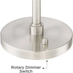 Possini Euro Design Eliptik Modern Desk Table Lamp 24 1/2" High Satin Nickel LED Swing Arm Adjustable Height For Bedroom Living Room Nightstand Office -Possini Euro Design GUEST 57f95403 f17c 44cc 98ac ed3ad7d4f9f9