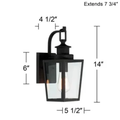 Possini Euro Design Ackerly 14" High Farmhouse Rustic Lantern Outdoor Wall Light Fixture Mount Porch House Edison Bulb Textured Black Finish Metal -Possini Euro Design GUEST 586f8b7f 9a00 454b 8f02 3775f9735fda