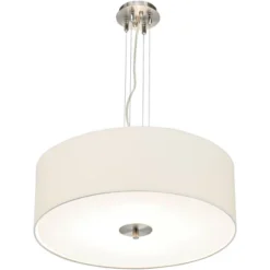 Possini Euro Design Brushed Nickel Pendant Chandelier 24" Wide Modern White Canvas Drum Shade 4-Light Fixture For Dining Room House Kitchen Island -Possini Euro Design GUEST 58b8fff1 de4f 48cf ac2f 0609dc6cdd96