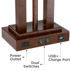 Possini Euro Design Possini Euro Deacon Bronze Gooseneck Lamps With USB And Outlet Set Of 2 -Possini Euro Design GUEST 595d9091 2ab6 45aa 8e20 ca17614d20a8