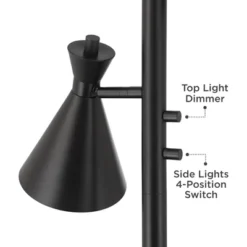 Possini Euro Design Ballard Modern 72" Tall Standing Floor Lamp Skinny Tree Torchiere With Side Lights Dimmable Black Metal Living Room Bedroom House -Possini Euro Design GUEST 59cf2469 3c8c 43f9 a153 35c6cd66808b