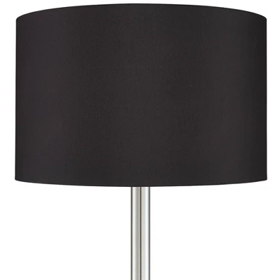 Possini Euro Design Meridian Modern 72" Tall Floor Lamp Brushed Nickel Metal Light Blaster LED Black Drum Shade For Living Room Bedroom 4 Possini Euro Design Meridian Modern 72" Tall Floor Lamp Brushed Nickel Metal Light Blaster LED Black Drum Shade For Living Room Bedroom - Image 2