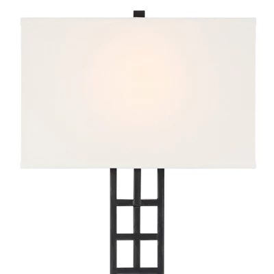Possini Euro Design Ventano Modern Wall Lamp Matte Black Metal Plug-in 16" Light Fixture White Linen Shade For Bedroom Living Room House Hallway 4 Possini Euro Design Ventano Modern Wall Lamp Matte Black Metal Plug-in 16" Light Fixture White Linen Shade For Bedroom Living Room House Hallway - Image 2