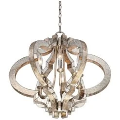 Possini Euro Design Ornament Aged Silver Gold Bronze Chandelier 23 1/4" Wide Industrial 6-Light Fixture For Dining Room Foyer Kitchen Island Entryway -Possini Euro Design GUEST 5a33b096 84dc 4a34 b28a 9f0d599b115f