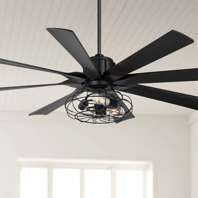 60" Possini Euro Design Modern Indoor Ceiling Fan With LED Light Remote Control Matte Black Cage For Living Room Kitchen House 3 60" Possini Euro Design Modern Indoor Ceiling Fan With LED Light Remote Control Matte Black Cage For Living Room Kitchen House