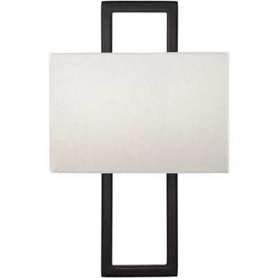 Possini Euro Design Modena Modern Art Deco Wall Light Sconce Black Hardwire 9 1/2" Fixture Silvery Faux Silk Shade For Bedroom Bathroom Vanity Reading 7 Possini Euro Design Modena Modern Art Deco Wall Light Sconce Black Hardwire 9 1/2" Fixture Silvery Faux Silk Shade For Bedroom Bathroom Vanity Reading - Image 5
