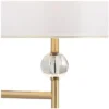 Possini Euro Design Kohle Modern Swing Arm Wall Lamp With Cord Cover Polished Brass Plug-in Light Fixture White Inner Sheer Outer Shade For Bedroom -Possini Euro Design GUEST 5dfcf46f c18f 4043 8138 0c03bb63afd8