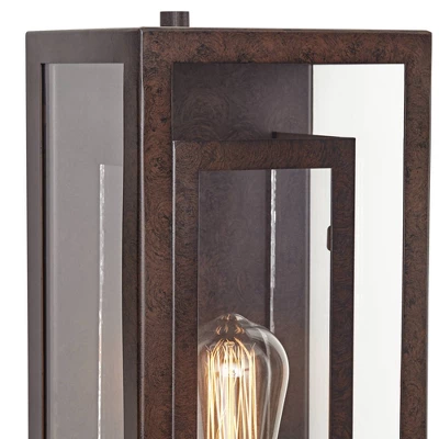 Possini Euro Design Modern Industrial Farmhouse Rustic Outdoor Wall Light Fixture Bronze 15 1/2" Clear Glass For Exterior Barn Deck House Porch Yard 4 Possini Euro Design Modern Industrial Farmhouse Rustic Outdoor Wall Light Fixture Bronze 15 1/2" Clear Glass For Exterior Barn Deck House Porch Yard - Image 2