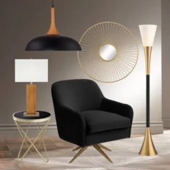 Possini Euro Design Modern Glam Style Torchiere Floor Lamp 72.5" Tall Black Antique Brass Metal White Glass Shade Living Room Reading Uplight -Possini Euro Design GUEST 5e9b5a40 ca08 4fff 8d4c e2a0c58d462d
