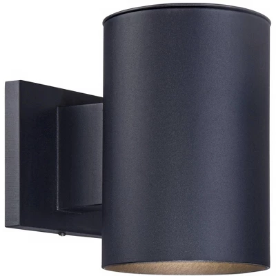 Possini Euro Design Modern Outdoor Wall Light Fixture Black LED Downlight 7 1/2" Cylinder Shade For Exterior Barn Deck House Porch Yard Patio Outside 6 Possini Euro Design Modern Outdoor Wall Light Fixture Black LED Downlight 7 1/2" Cylinder Shade For Exterior Barn Deck House Porch Yard Patio Outside - Image 4