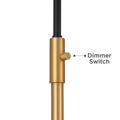 Possini Euro Design Tarrah Mid Century Modern 63" Tall Chairside Arc Floor Lamp Gold Black Metal Clear Glass Shade For Living Room House 5 Possini Euro Design Tarrah Mid Century Modern 63" Tall Chairside Arc Floor Lamp Gold Black Metal Clear Glass Shade For Living Room House - Image 3