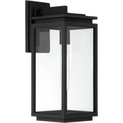 Possini Euro Design Modern Outdoor Wall Light Fixture Matte Black 18" Clear Glass For Post Exterior Barn Deck House Porch Yard -Possini Euro Design GUEST 61790947 aee1 4bc0 ac8c a1e4a3728f34