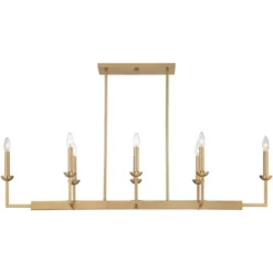 Possini Euro Design Kime Gold Linear Pendant Chandelier 50" Wide Modern 8-Light Fixture For Dining Room House Foyer Kitchen Island Entryway Bedroom -Possini Euro Design GUEST 61862a12 e57f 476c 89da 87c9323f8cc9