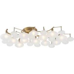 Possini Euro Design Lilypad Modern Ceiling Light Semi Flush Mount Fixture 30 1/4" Wide Warm Brass 12-Light Frosted Glass Shade For Bedroom Living Room 13 Possini Euro Design Lilypad Modern Ceiling Light Semi Flush Mount Fixture 30 1/4" Wide Warm Brass 12-Light Frosted Glass Shade For Bedroom Living Room -Possini Euro Design GUEST 6290ad1c 7303 4beb b78c 9260da63b240