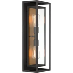 Possini Euro Design Metropolis Mid Century Modern Outdoor Wall Light Fixture Black Gold 22" Clear Glass For Post Exterior Barn Deck House Porch Yard -Possini Euro Design GUEST 63d079f9 4ace 462d 993e b57ff4c3ea8c