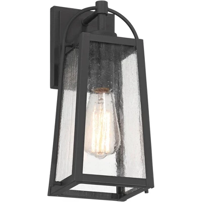 Possini Euro Design Woodley 13" High Modern Outdoor Wall Light Fixture Mount Porch House Set Of 2 Weatherproof Sand Black Aluminum Seeded Glass Shade 8 Possini Euro Design Woodley 13" High Modern Outdoor Wall Light Fixture Mount Porch House Set Of 2 Weatherproof Sand Black Aluminum Seeded Glass Shade - Image 6