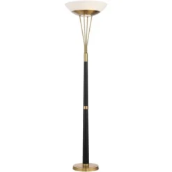 Possini Euro Design Ventura Modern Torchiere Floor Lamp 75" Tall Black Brass LED Frosted Glass Bowl Shade For Living Room Office House Bedroom Home 16 Possini Euro Design Ventura Modern Torchiere Floor Lamp 75" Tall Black Brass LED Frosted Glass Bowl Shade For Living Room Office House Bedroom Home -Possini Euro Design GUEST 64c47050 3086 41b3 a345 a269a25b9870