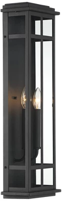 Possini Euro Design Metrix Modern Industrial Outdoor Wall Light Fixture Black Metal 26" Clear Glass For Post Exterior Barn Deck House Porch Yard Patio 7 Possini Euro Design Metrix Modern Industrial Outdoor Wall Light Fixture Black Metal 26" Clear Glass For Post Exterior Barn Deck House Porch Yard Patio - Image 5