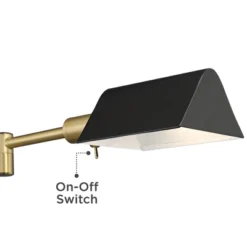 Possini Euro Design Keegan Modern Desk Lamp 24" High Warm Brass With Dual USB Charging Ports LED Adjustable Black Shade For Bedroom Living Room Desk -Possini Euro Design GUEST 68369533 acc7 46c5 9f11 9c6b8e58a1cc