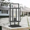 Possini Euro Design Possini Euro Jericho 17" High Textured Black Outdoor Pier Mount Light -Possini Euro Design GUEST 6896b05d c168 43c7 96b5 e327f83fdabe