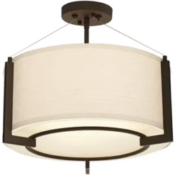 Possini Euro Design Stinson Modern Ceiling Light Semi Flush Mount Fixture 17 1/4" Wide Bronze 3-Light Linen Drum Shade For Bedroom Kitchen Living Room 13 Possini Euro Design Stinson Modern Ceiling Light Semi Flush Mount Fixture 17 1/4" Wide Bronze 3-Light Linen Drum Shade For Bedroom Kitchen Living Room -Possini Euro Design GUEST 693e4b1b 0803 44f6 9c27 e7bc518b632b