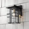 Possini Euro Design Arley Modern Outdoor Wall Light Fixture Black Geometric Frame 16" Seedy Glass For Post Exterior Barn Deck House Porch Yard Patio -Possini Euro Design GUEST 69eaa738 73aa 473d b2ae d3a50a88e457