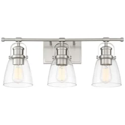 Possini Euro Design Kalen Modern Wall Light Brushed Nickel Hardwire 23 1/2" 3-Light Fixture Clear Glass Shade For Bedroom Bathroom Vanity Reading 15 Possini Euro Design Kalen Modern Wall Light Brushed Nickel Hardwire 23 1/2" 3-Light Fixture Clear Glass Shade For Bedroom Bathroom Vanity Reading -Possini Euro Design GUEST 6af23680 eb4a 451d a053 27500f906058