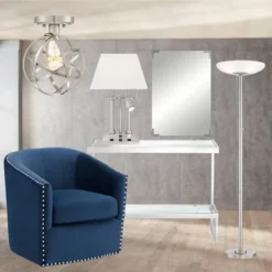 Possini Euro Design Meridian Light Blaster Modern Torchiere Floor Lamp 72" Tall Brushed Nickel LED Frosted Glass Shade For Living Room Bedroom Office -Possini Euro Design GUEST 6bbd5cd5 4418 4021 a48b e76b13d778f4