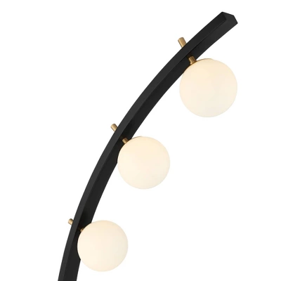 Possini Euro Design Rialto Modern Arched Floor Lamp 68 1/4" Tall Warm Gold Matte Black 3 Light Frosted White Glass Orb Shade For Living Room Reading 4 Possini Euro Design Rialto Modern Arched Floor Lamp 68 1/4" Tall Warm Gold Matte Black 3 Light Frosted White Glass Orb Shade For Living Room Reading - Image 2
