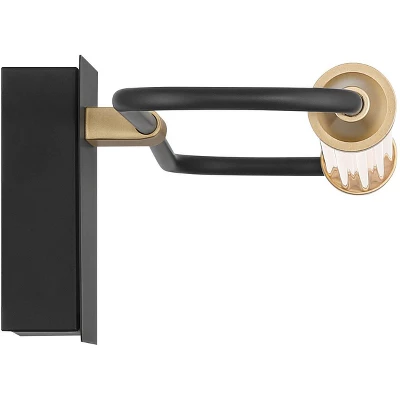 Possini Euro Design Nikola Industrial Wall Light Bar Matte Black Hardwire 23 1/2" LED Fixture Gold Accents For Bathroom Vanity 9 Possini Euro Design Nikola Industrial Wall Light Bar Matte Black Hardwire 23 1/2" LED Fixture Gold Accents For Bathroom Vanity - Image 7